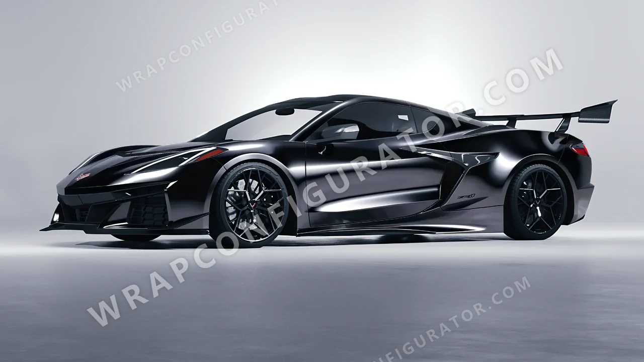 Black Chevrolet Corvette ZR1 2025 wrapped in Avery Dennison Black SF100-196-S
