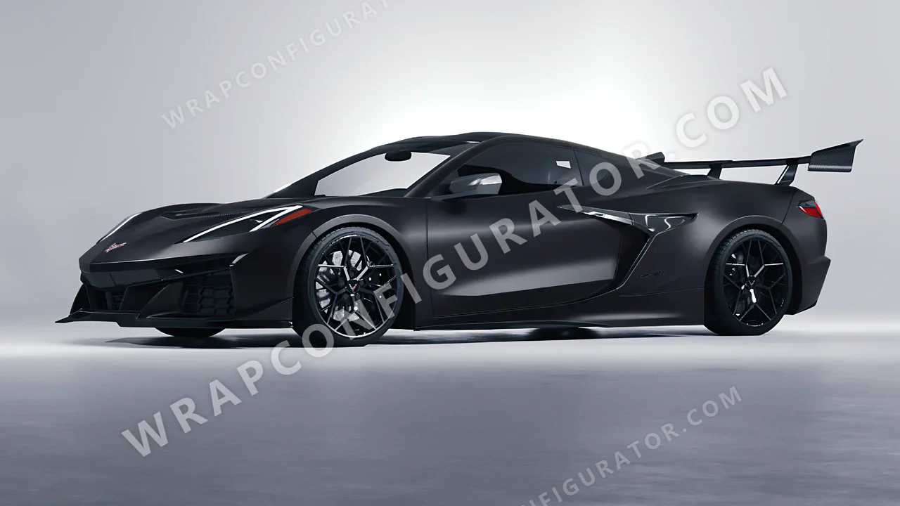 Black Chevrolet Corvette ZR1 2025 wrapped in Avery Dennison Black SW900-180-O