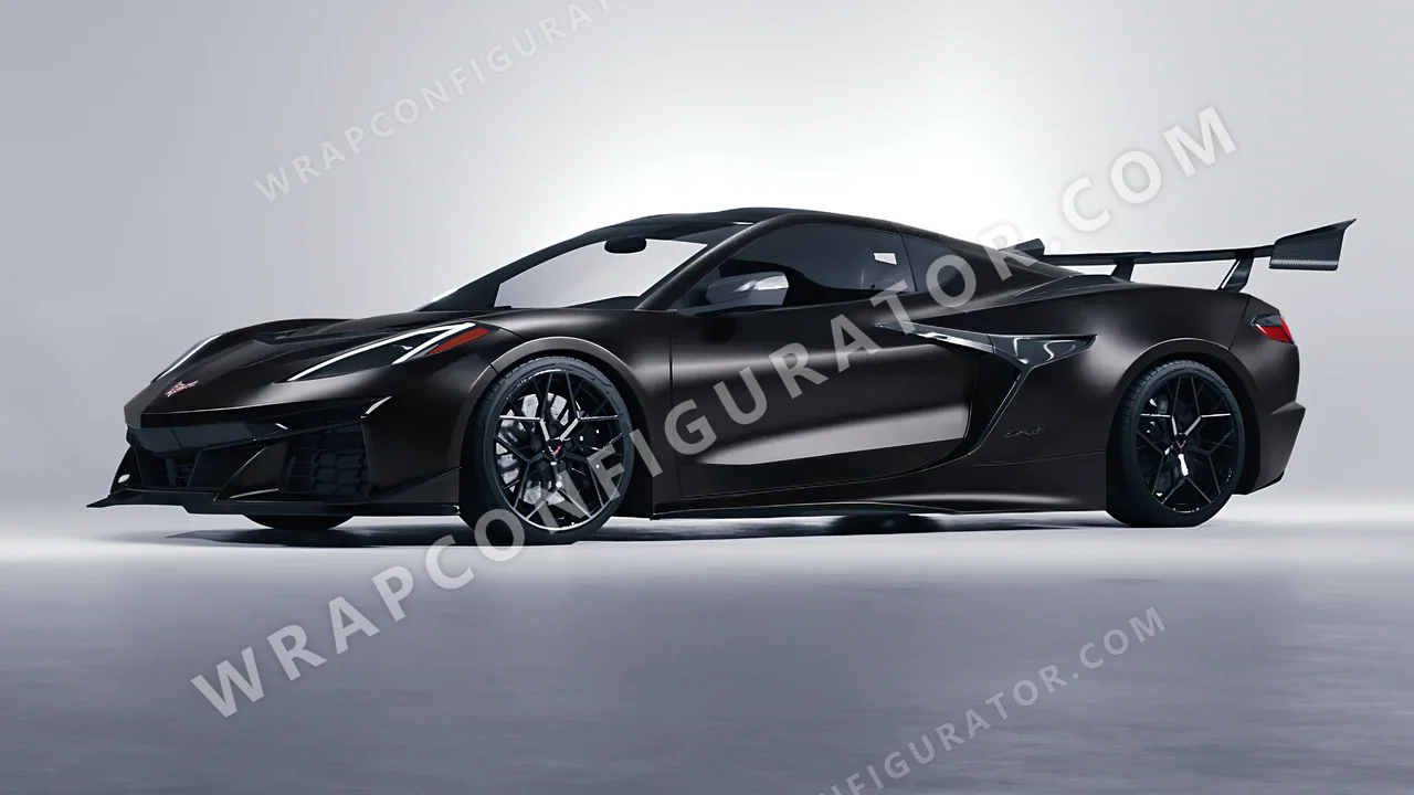 Black Chevrolet Corvette ZR1 2025 wrapped in Avery Dennison Black SW900-197-O