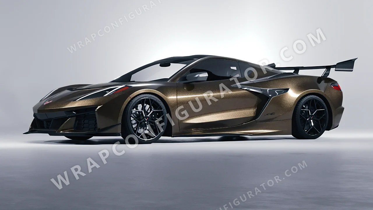 Black Chevrolet Corvette ZR1 2025 wrapped in Avery Dennison Eclipse SW900-199-M
