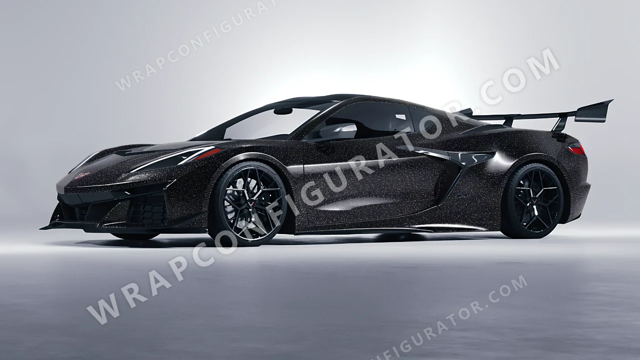 Black Chevrolet Corvette ZR1 2025 wrapped in Colourshield PPF by HyperPro Black MDF01-P