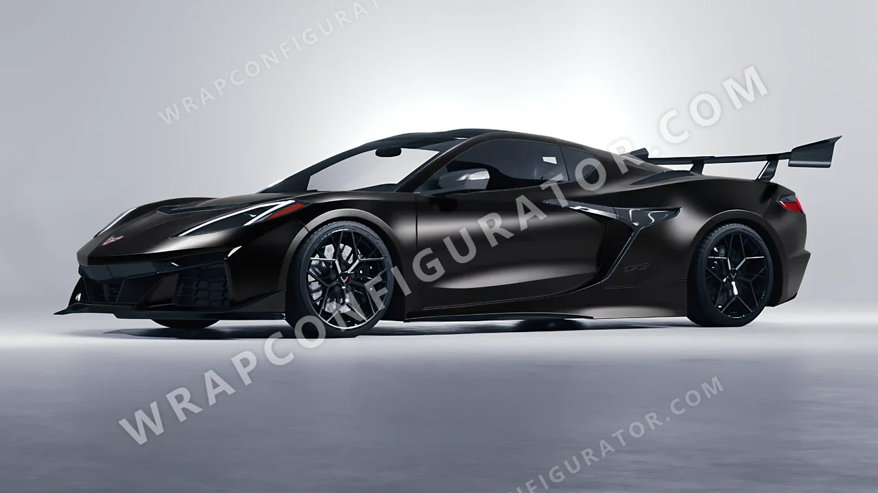 Black Chevrolet Corvette ZR1 2025 wrapped in Inozetek Dynamic PPF Midnight Black DPPF924