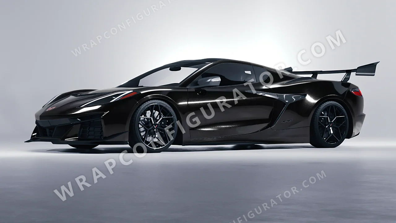 Black Chevrolet Corvette ZR1 2025 wrapped in Inozetek Dynamic PPF Perfect Black DPPF908
