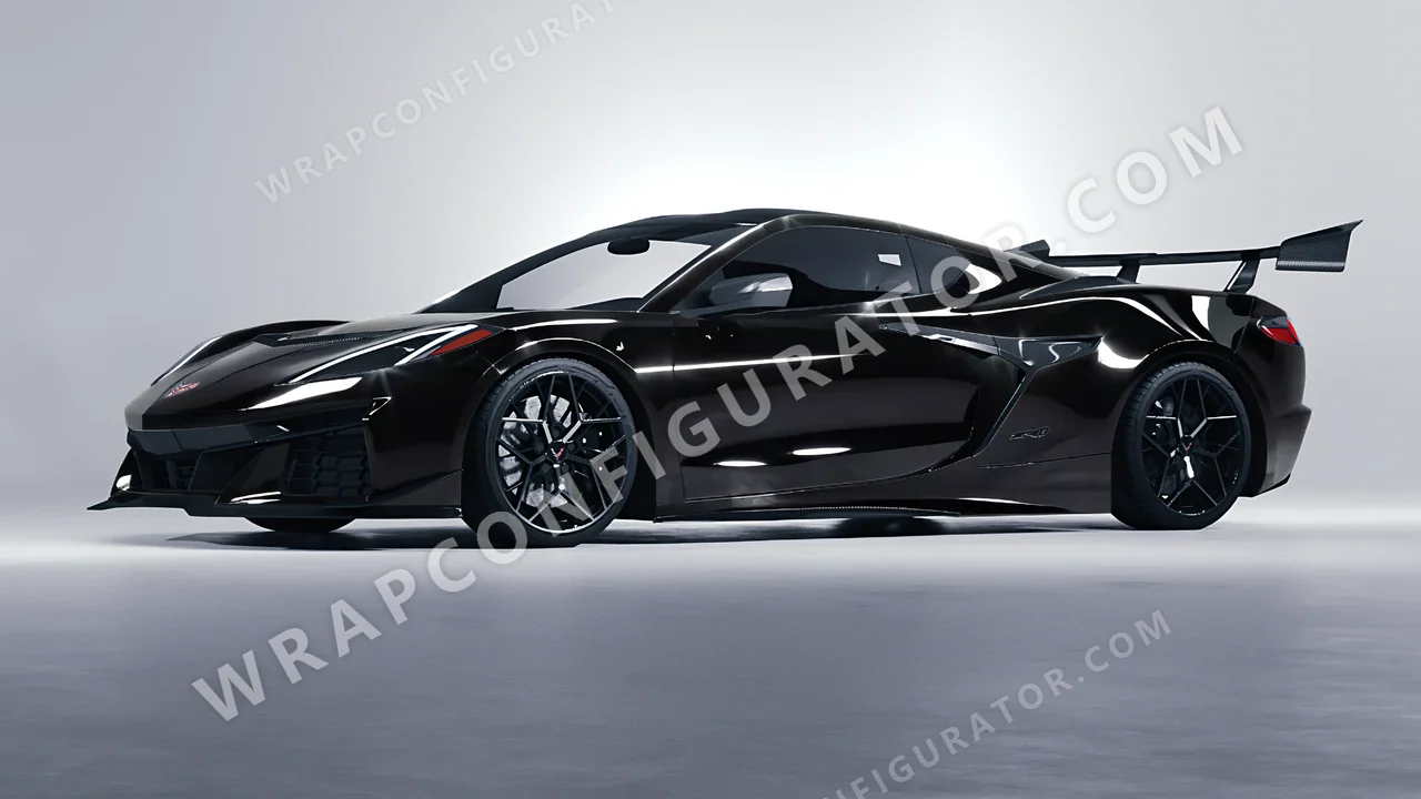 Black Chevrolet Corvette ZR1 2025 wrapped in Inozetek Dynamic PPF Piano Black DPPF701