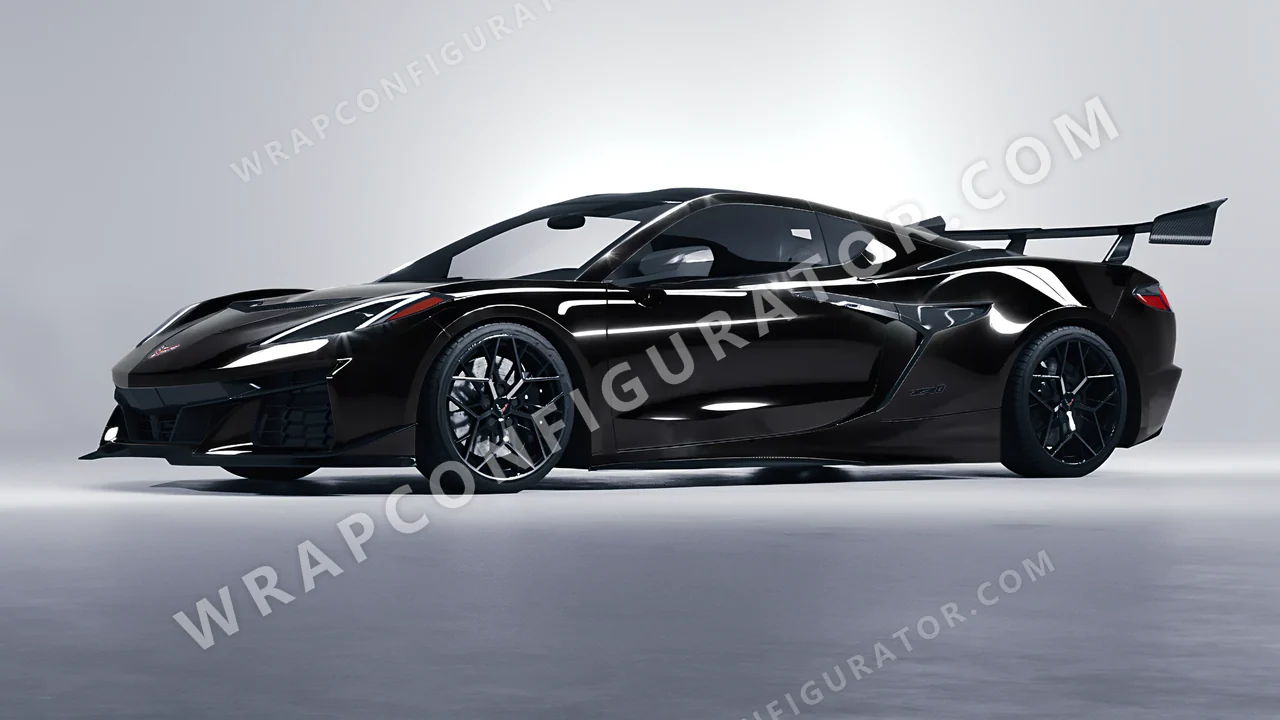 Black Chevrolet Corvette ZR1 2025 wrapped in ORACAL Black 970RA-070G