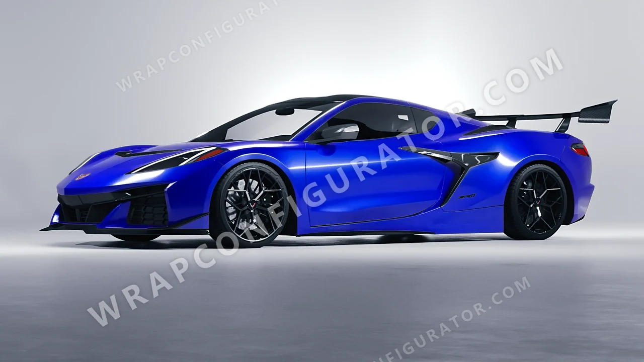 Blue Chevrolet Corvette ZR1 2025 wrapped in 3M Blue Raspberry HG378