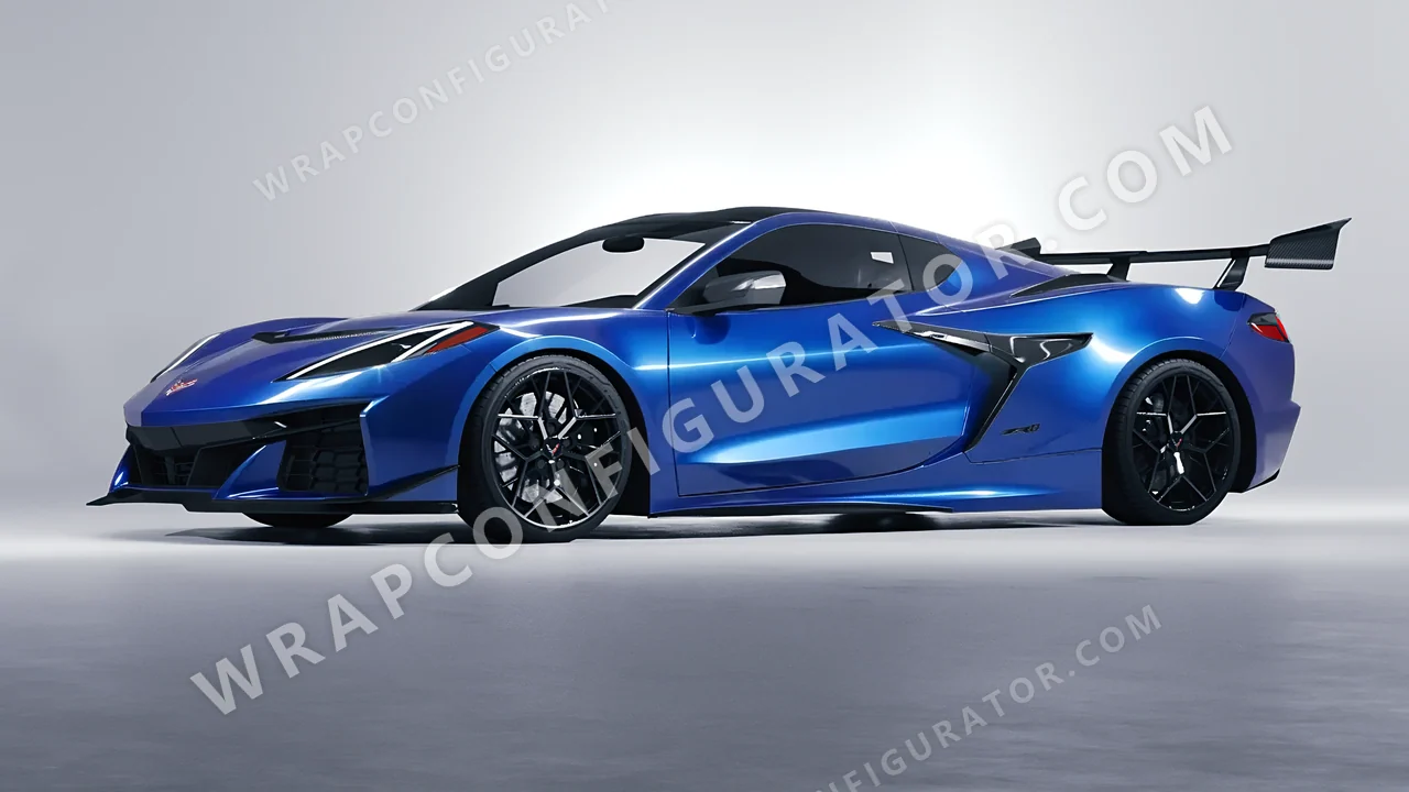 Blue Chevrolet Corvette ZR1 2025 wrapped in 3M Gloss Blue Metallic G227