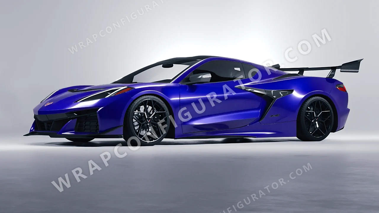 Blue Chevrolet Corvette ZR1 2025 wrapped in 3M Gloss Blue Raspberry G378