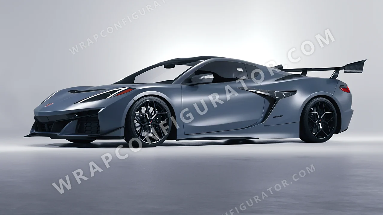 Blue Chevrolet Corvette ZR1 2025 wrapped in 3M Lunar Blue S87