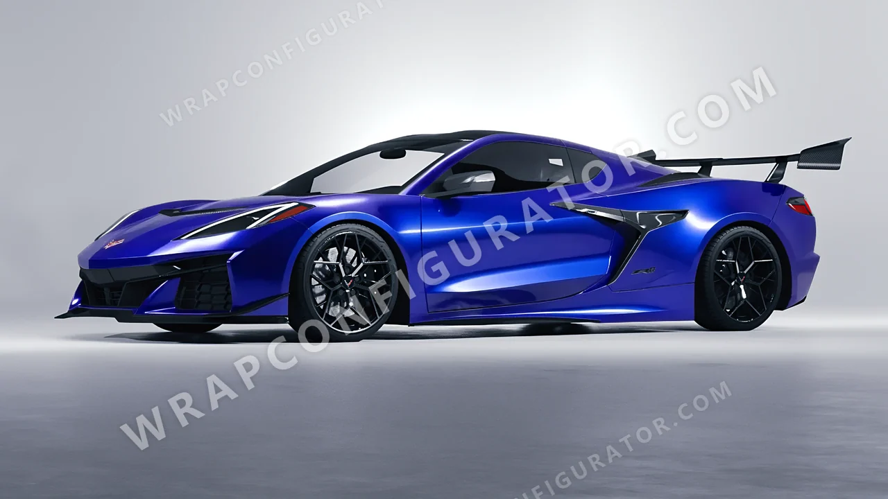 Blue Chevrolet Corvette ZR1 2025 wrapped in Avery Dennison Blue SF100-256-S