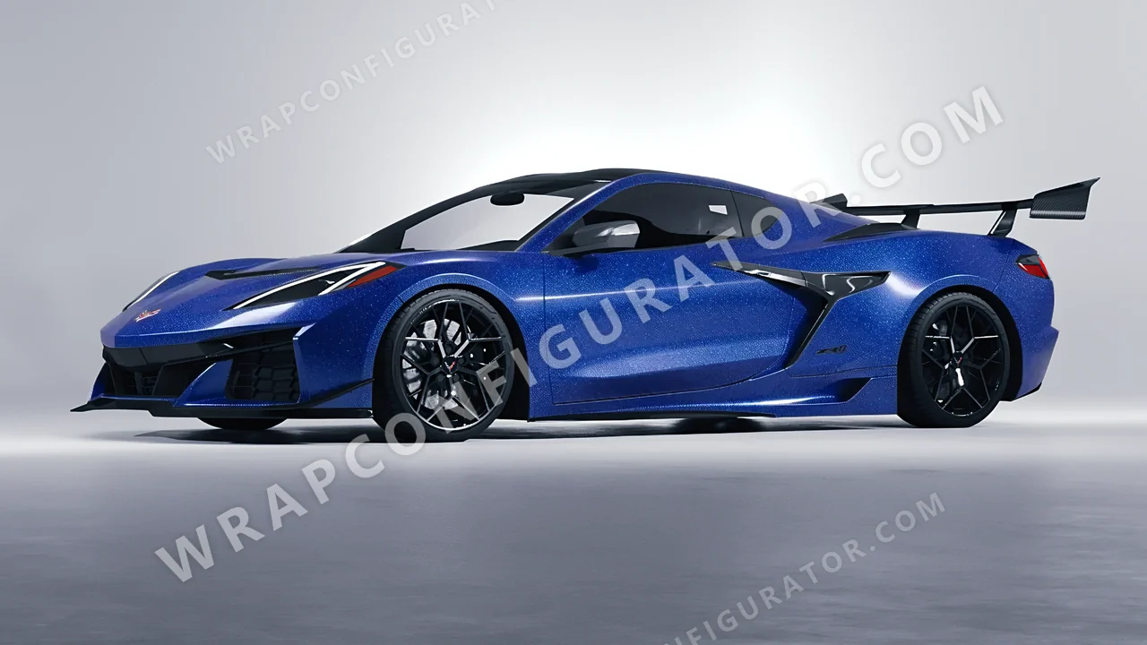 Blue Chevrolet Corvette ZR1 2025 wrapped in Avery Dennison Blue SW900-676-D