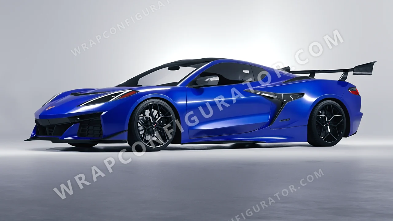 Blue Chevrolet Corvette ZR1 2025 wrapped in Avery Dennison Blue SW900-677-O