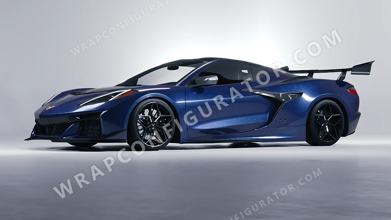Blue Chevrolet Corvette ZR1 2025 wrapped in Avery Dennison Dark Blue SW900-653-M