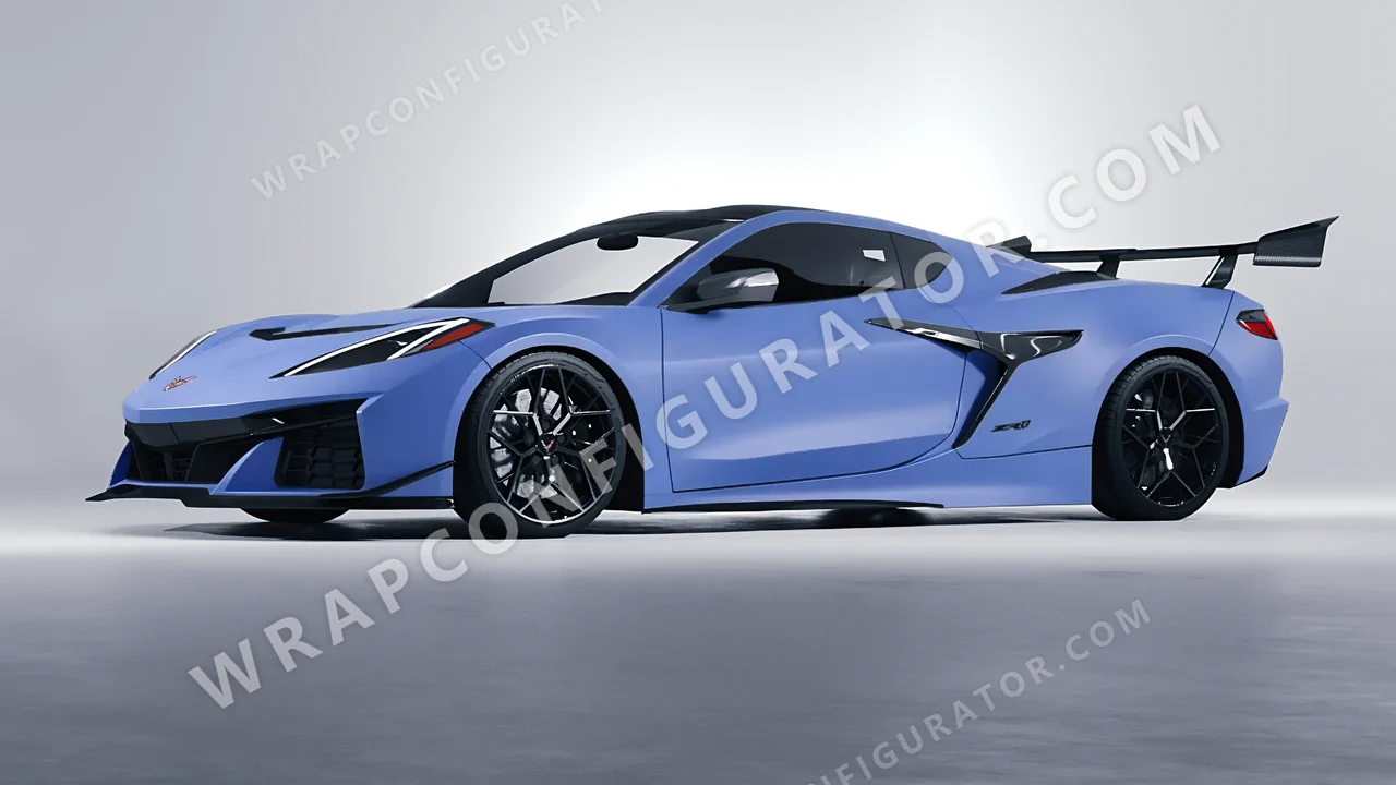 Blue Chevrolet Corvette ZR1 2025 wrapped in Avery Dennison Dreamline Blue SW900-616-O