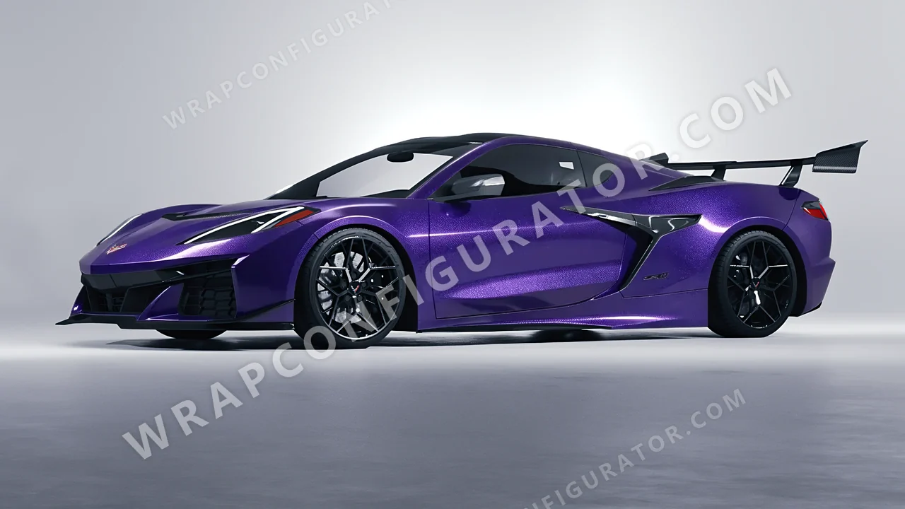 Blue Chevrolet Corvette ZR1 2025 wrapped in Avery Dennison Mysterious Indigo SW900-700-M