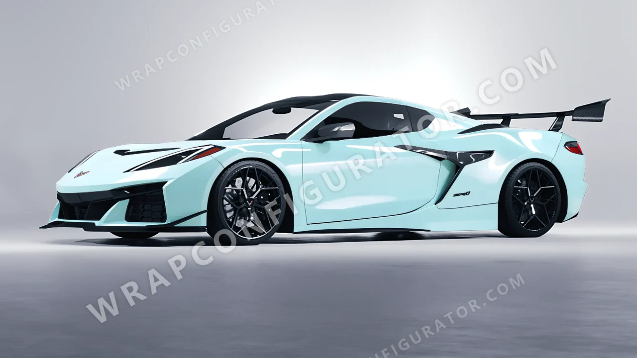 Blue Chevrolet Corvette ZR1 2025 wrapped in Colourshield PPF by HyperPro Baby Blue HGF29-P