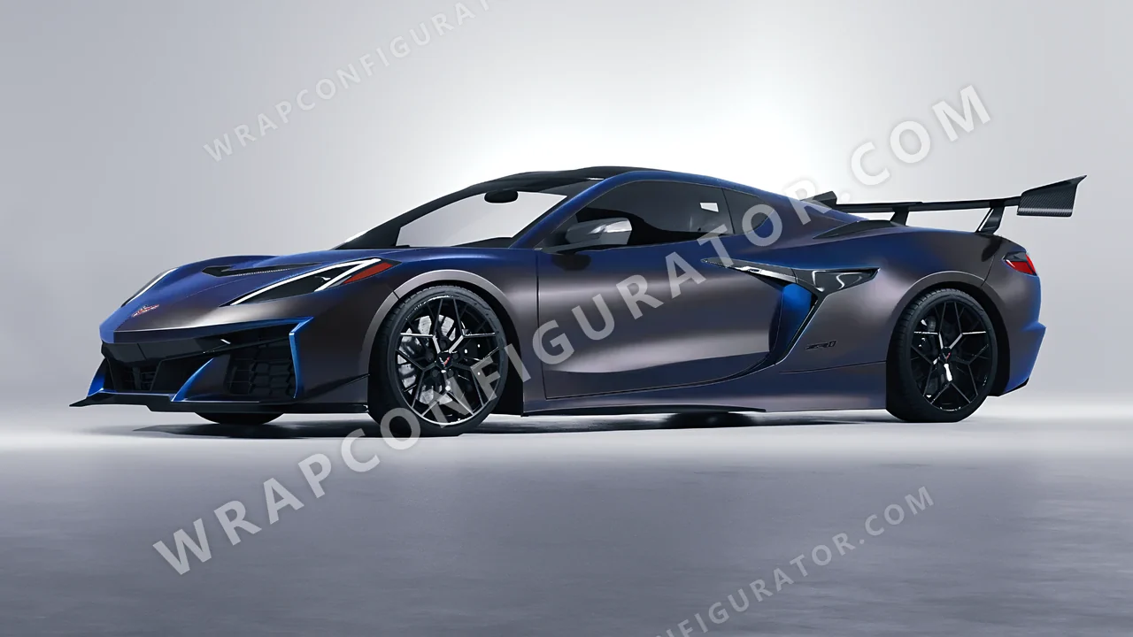 Blue Chevrolet Corvette ZR1 2025 wrapped in Colourshield PPF by HyperPro Dark Gray Blue MSF51-P