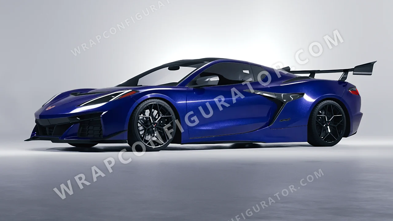Blue Chevrolet Corvette ZR1 2025 wrapped in Colourshield PPF by HyperPro Deep Blue HGM72-P