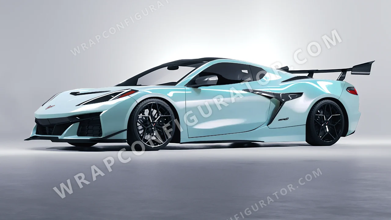 Blue Chevrolet Corvette ZR1 2025 wrapped in Colourshield PPF by HyperPro Light Blue HGF69-P