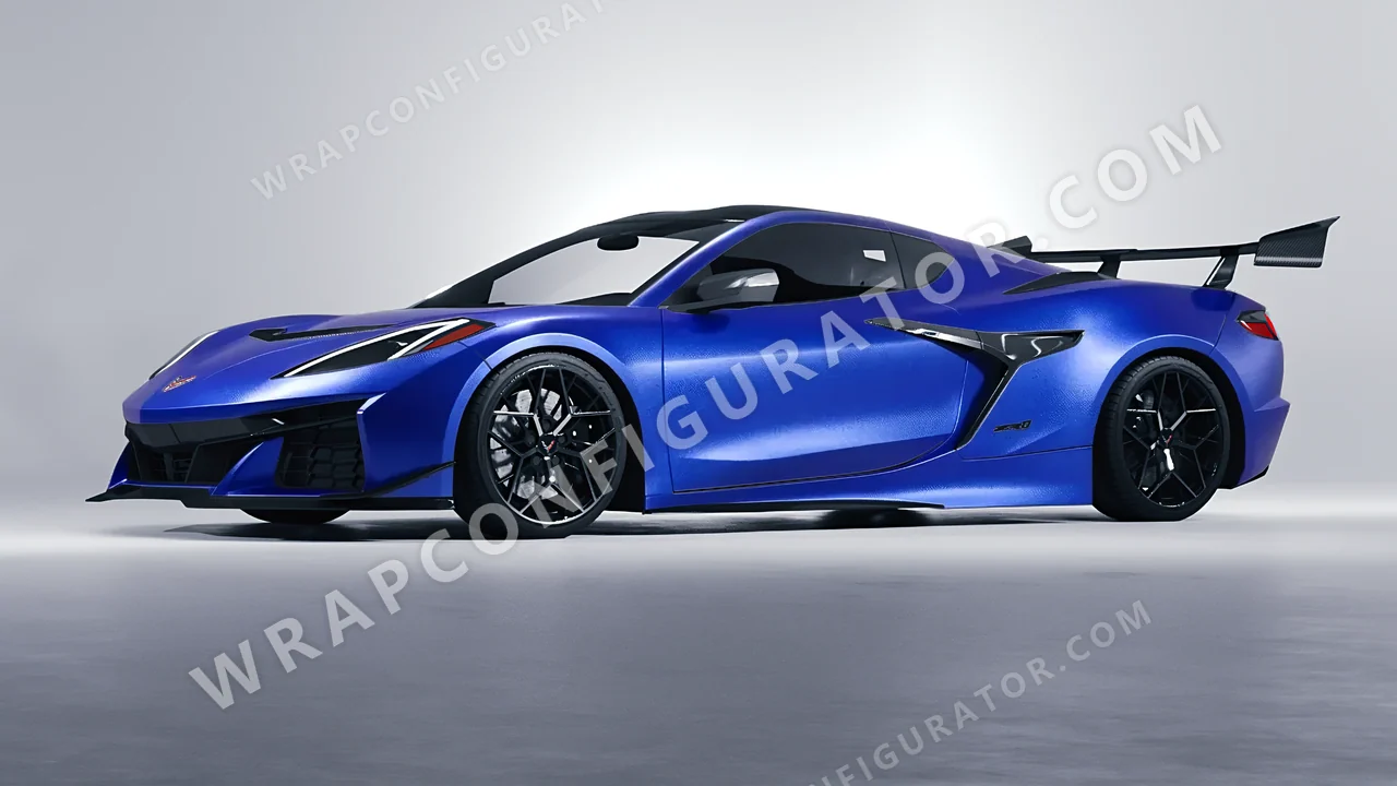 Blue Chevrolet Corvette ZR1 2025 wrapped in Inozetek Dynamic PPF Azure Blue DPPF814
