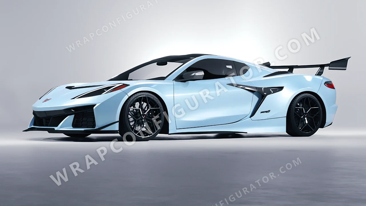 Blue Chevrolet Corvette ZR1 2025 wrapped in Inozetek Dynamic PPF Blue DPPF937
