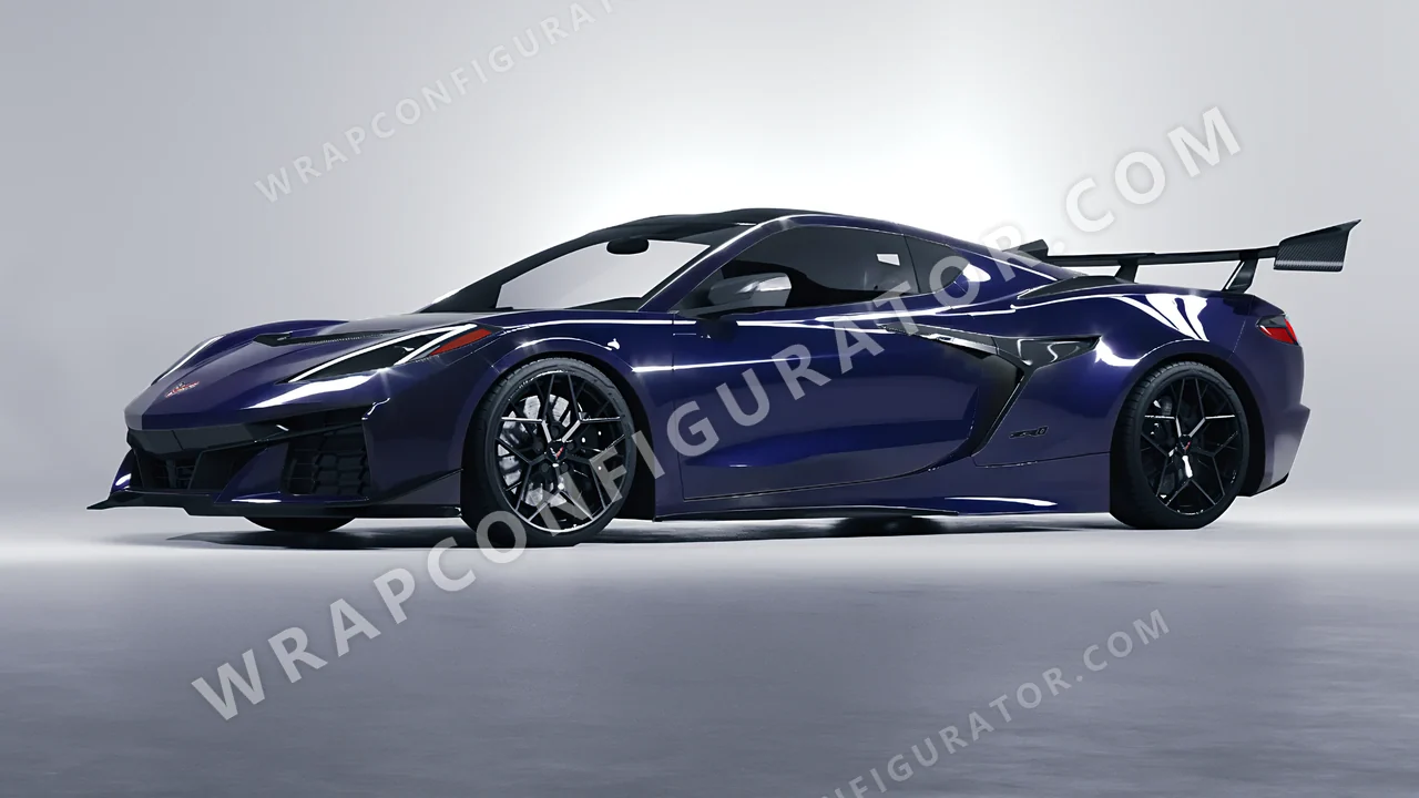 Blue Chevrolet Corvette ZR1 2025 wrapped in Inozetek Dynamic PPF SQ Navy SQ102NV