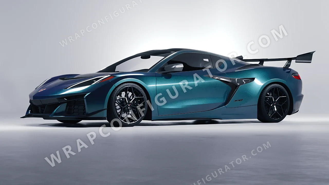 Blue Chevrolet Corvette ZR1 2025 wrapped in KPMF Excelsior Blue K75441