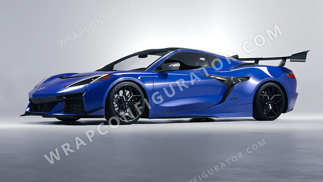 Blue Chevrolet Corvette ZR1 2025 wrapped in ORACAL Blue 970RA-067G