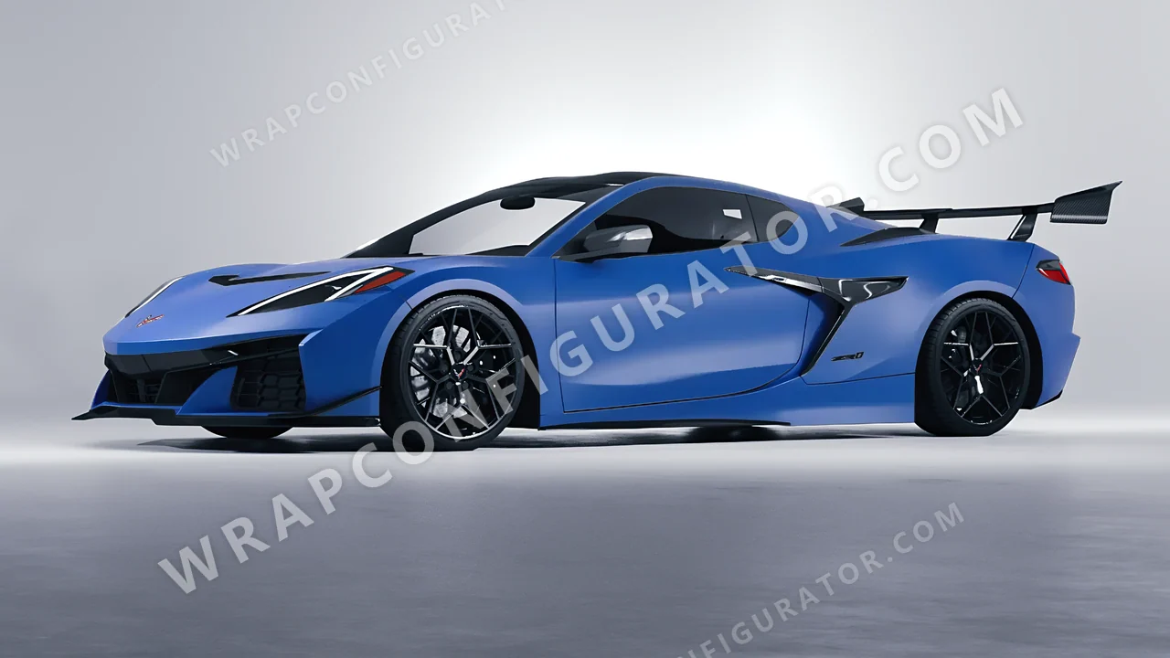 Blue Chevrolet Corvette ZR1 2025 wrapped in ORACAL Fjord Blue 970RA-547M