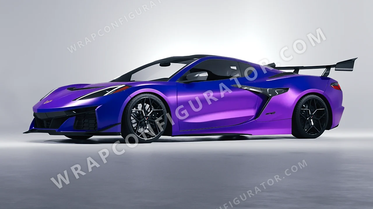 Blue Chevrolet Corvette ZR1 2025 wrapped in ORACAL Gloss Ultramarine Violet 970RA-319G