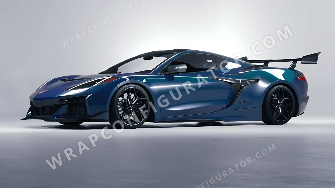 Blue Chevrolet Corvette ZR1 2025 wrapped in ORACAL Indigo Blue 970RA-544G