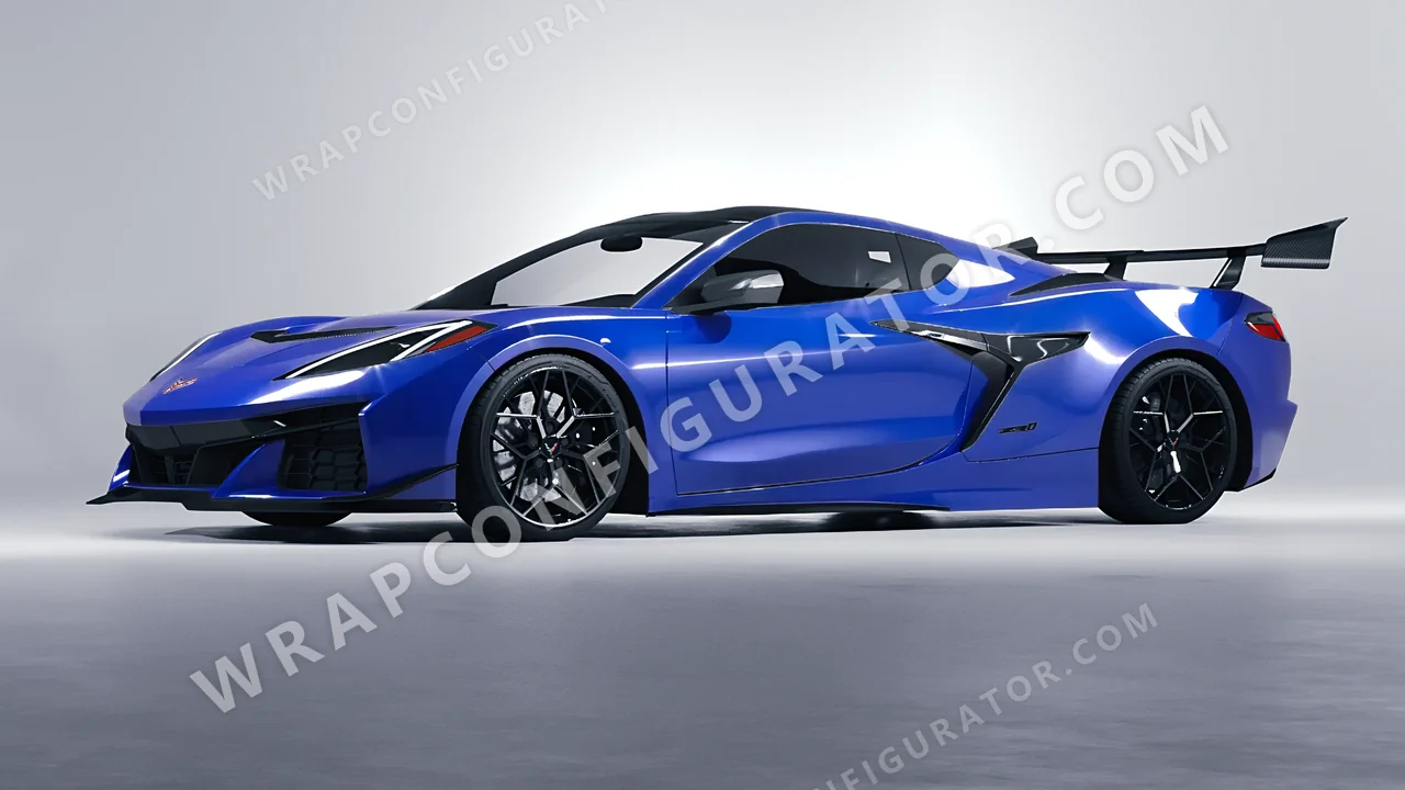 Blue Chevrolet Corvette ZR1 2025 wrapped in ORACAL King Blue 970RA-049G