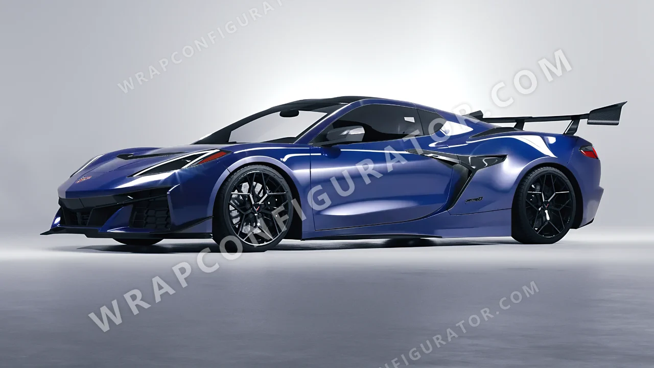 Blue Chevrolet Corvette ZR1 2025 wrapped in ORACAL Light Navy 970RA-564G