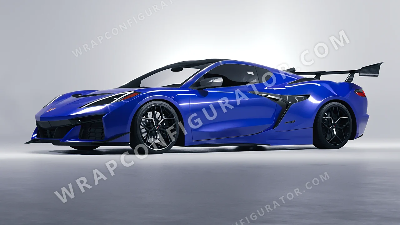 Blue Chevrolet Corvette ZR1 2025 wrapped in ORACAL Night Blue 970RA-511G