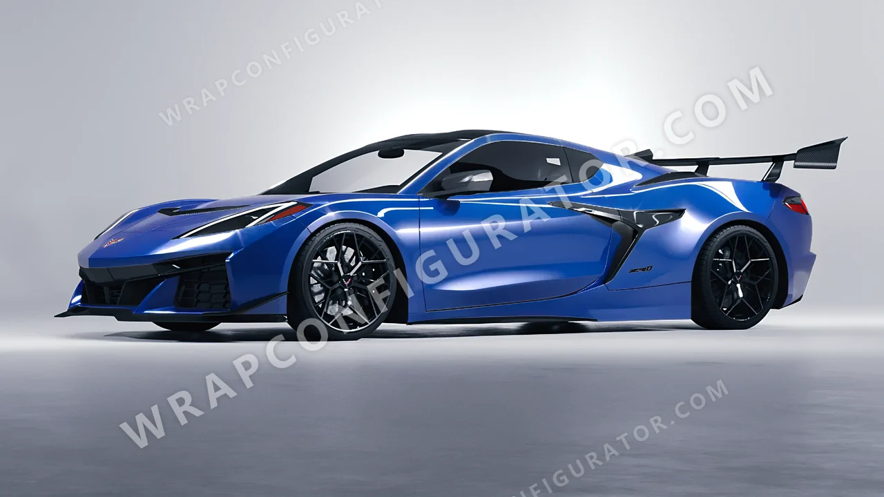 Blue Chevrolet Corvette ZR1 2025 wrapped in ORACAL Police Blue 970RA-572G