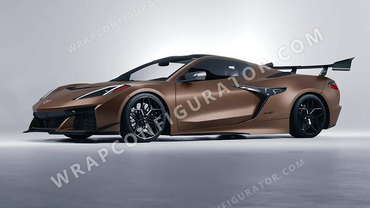 Brown Chevrolet Corvette ZR1 2025 wrapped in 3M Matte Brown Metallic M209