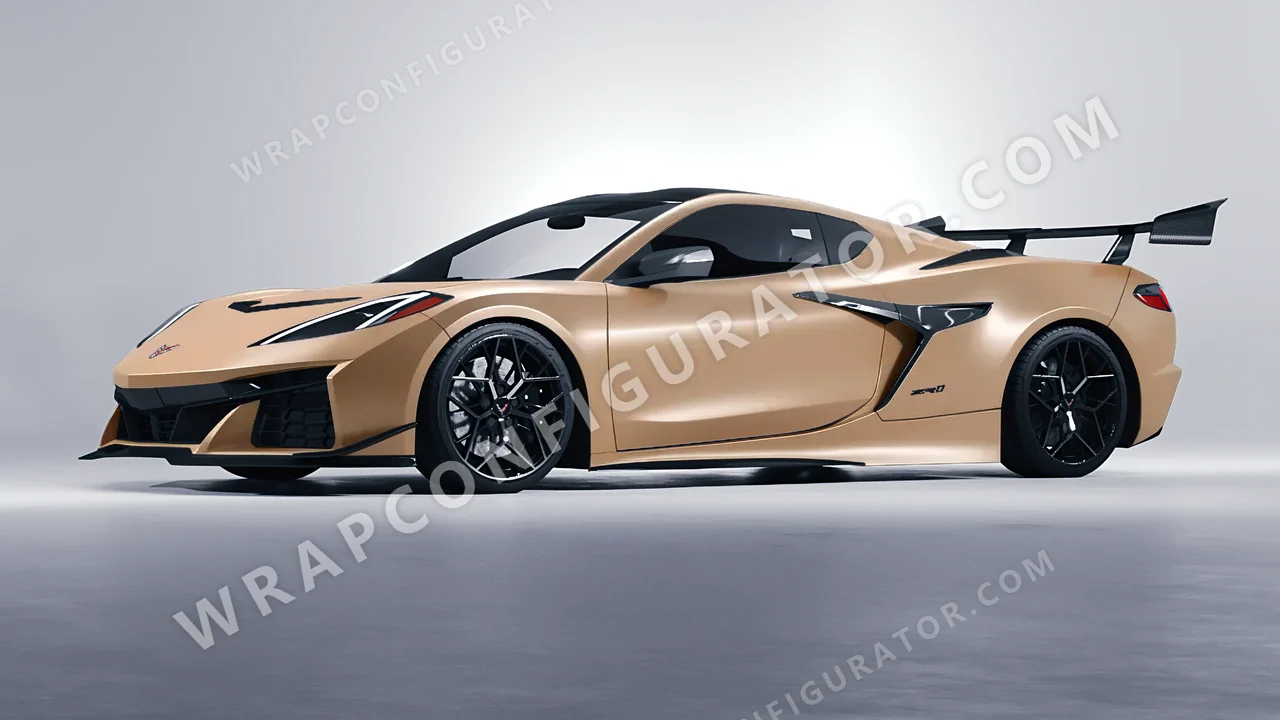 Brown Chevrolet Corvette ZR1 2025 wrapped in 3M Sandstone S49