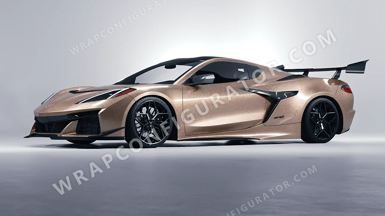 Brown Chevrolet Corvette ZR1 2025 wrapped in Avery Dennison Sand Sparkle SW900-255-M