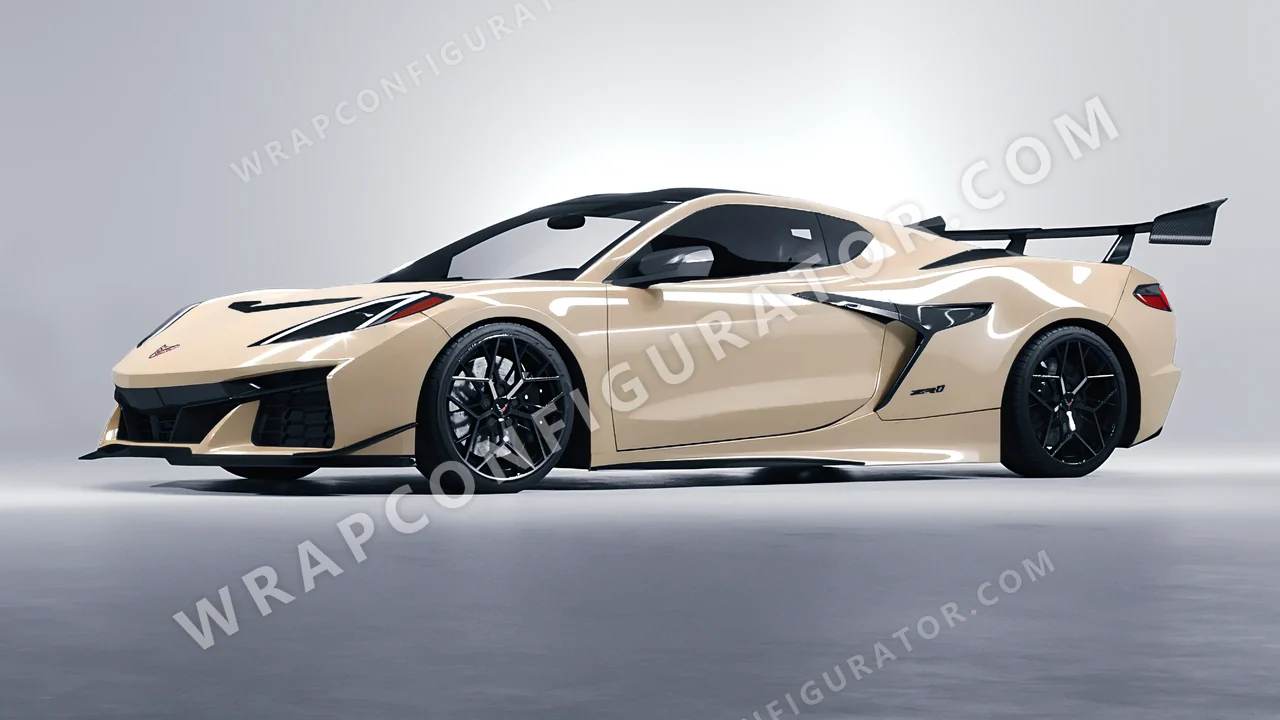 Brown Chevrolet Corvette ZR1 2025 wrapped in Colourshield PPF by HyperPro Khakis HGF26-P