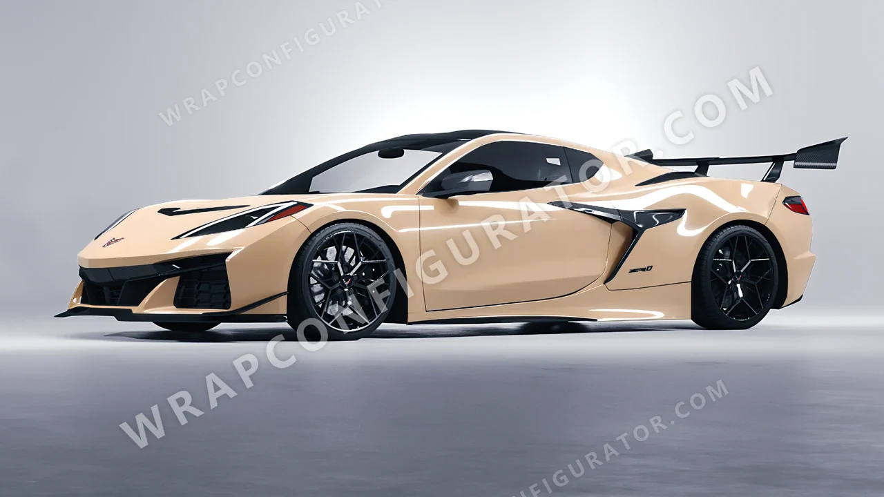 Brown Chevrolet Corvette ZR1 2025 wrapped in Inozetek Dynamic PPF Sand Dune DPPF704