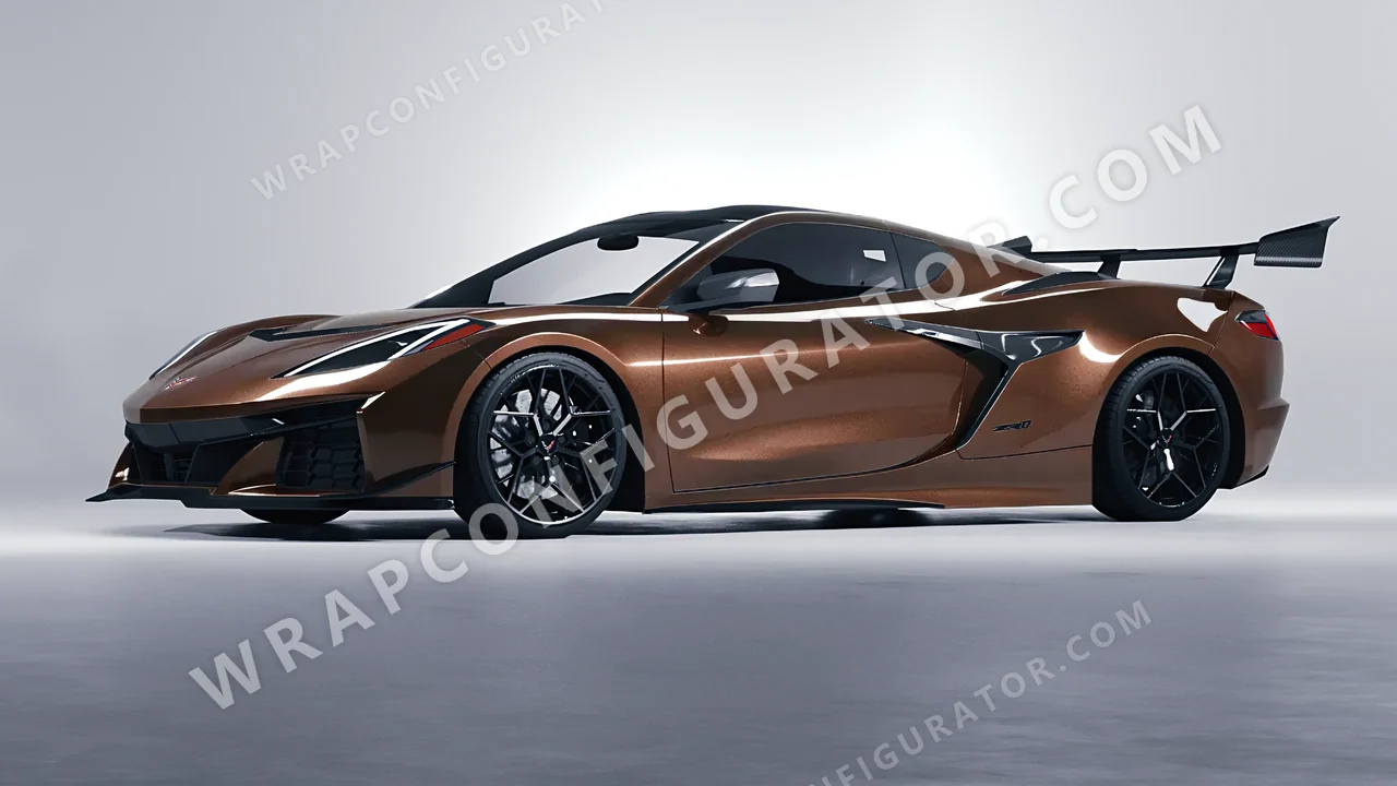 Brown Chevrolet Corvette ZR1 2025 wrapped in ORACAL Orient Brown 970RA-874G