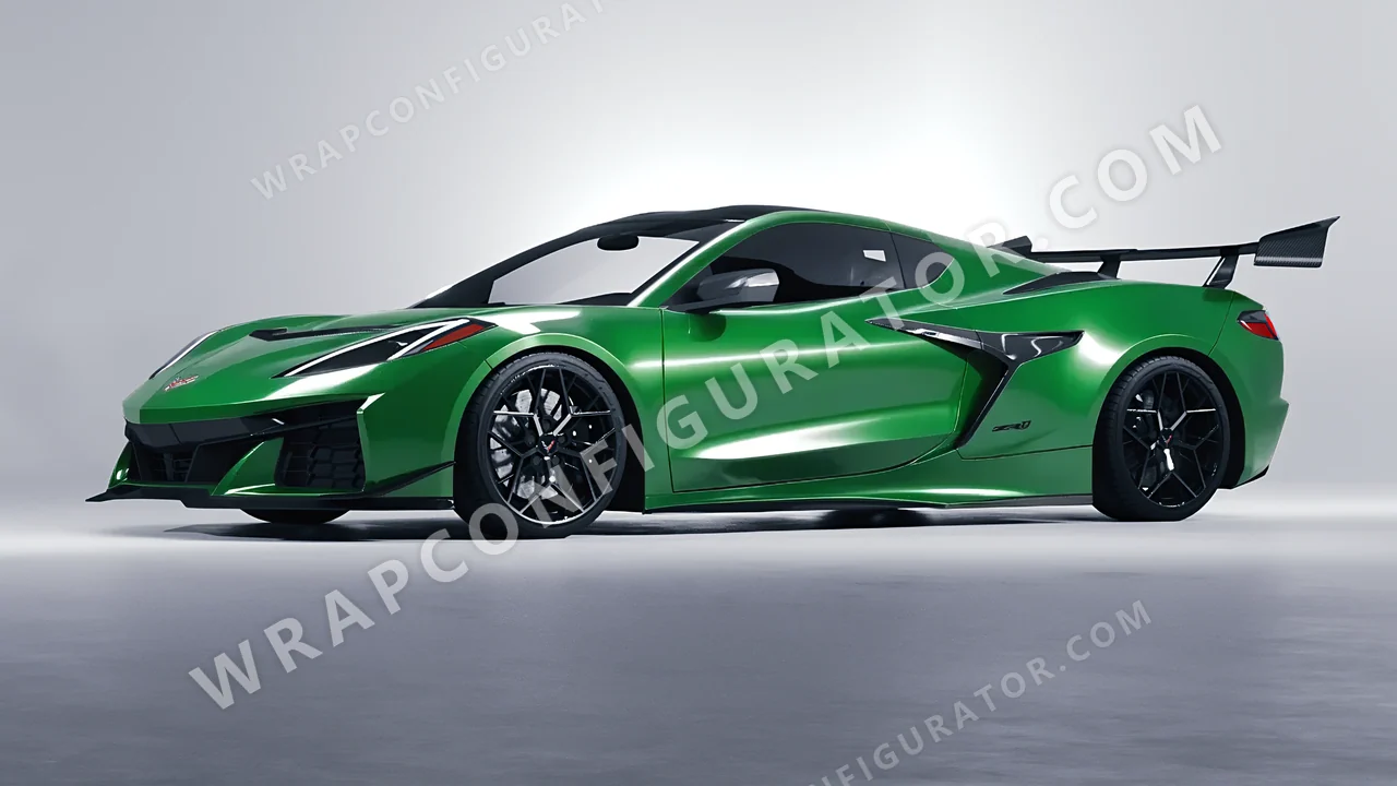 Green Chevrolet Corvette ZR1 2025 wrapped in Avery Dennison Grass Green SW900-758-O