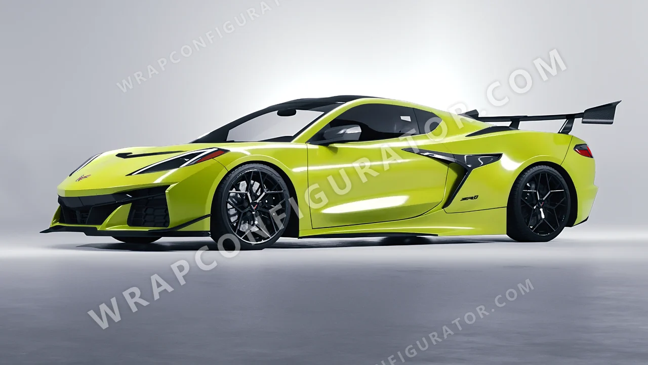 Green Chevrolet Corvette ZR1 2025 wrapped in Avery Dennison Lime Green SW900-731-O