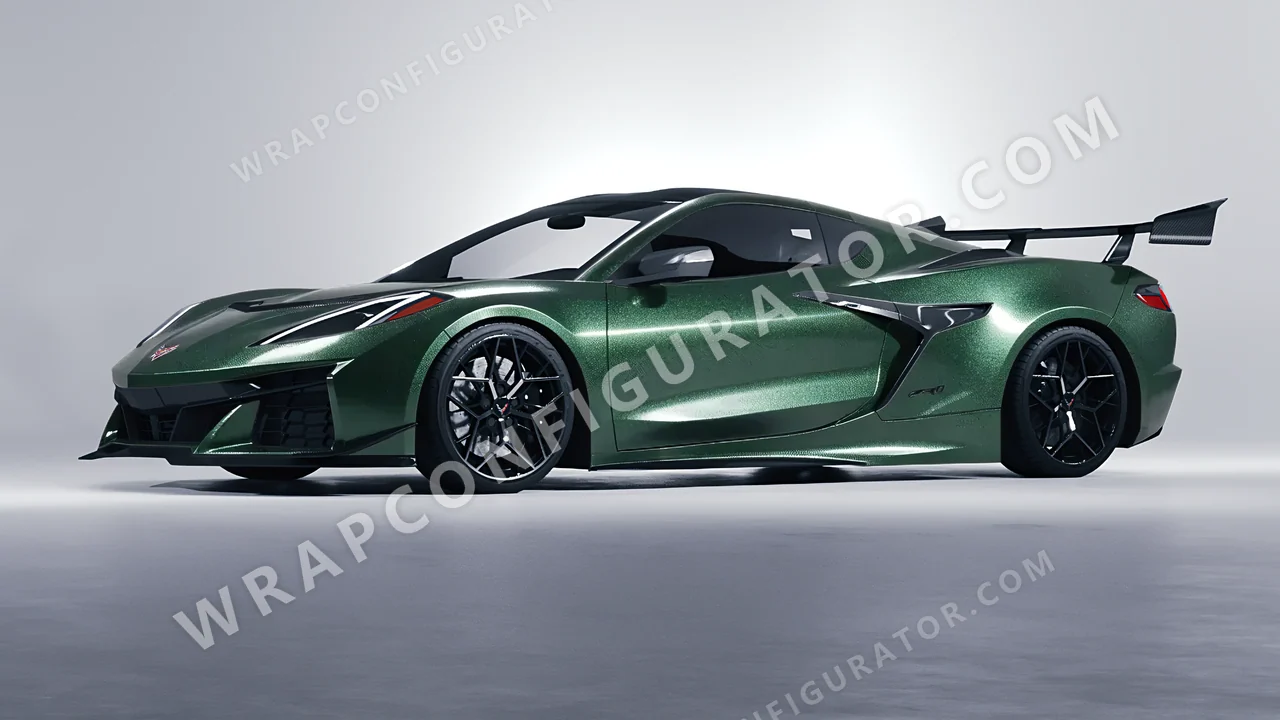 Green Chevrolet Corvette ZR1 2025 wrapped in Avery Dennison Radioactive SW900-762-M