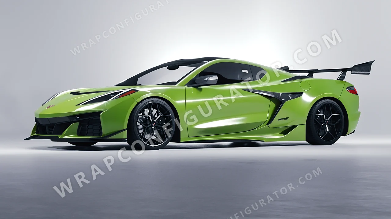 Green Chevrolet Corvette ZR1 2025 wrapped in Avery Dennison Tropical Vacation Green SW900-701-O