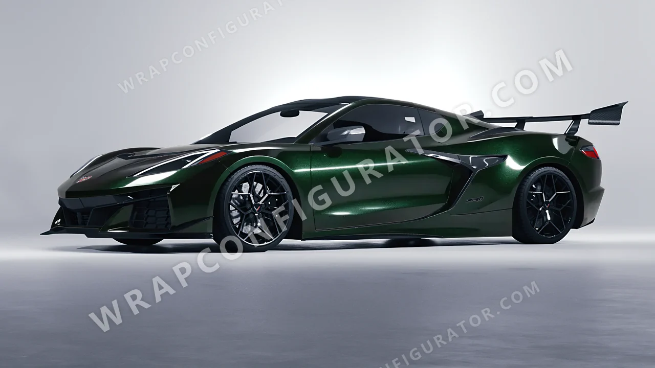 Green Chevrolet Corvette ZR1 2025 wrapped in Colourshield PPF by HyperPro Dark Emerald HGM43-P