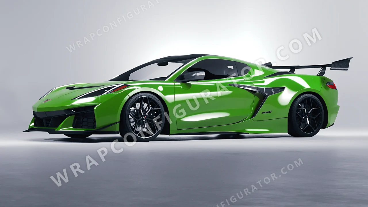Green Chevrolet Corvette ZR1 2025 wrapped in Colourshield PPF by HyperPro Kelly Green HGF30-P