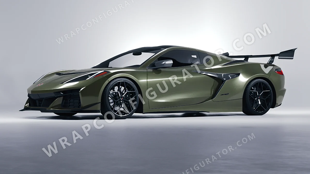 Green Chevrolet Corvette ZR1 2025 wrapped in Colourshield PPF by HyperPro Laurel Green HGM53-P