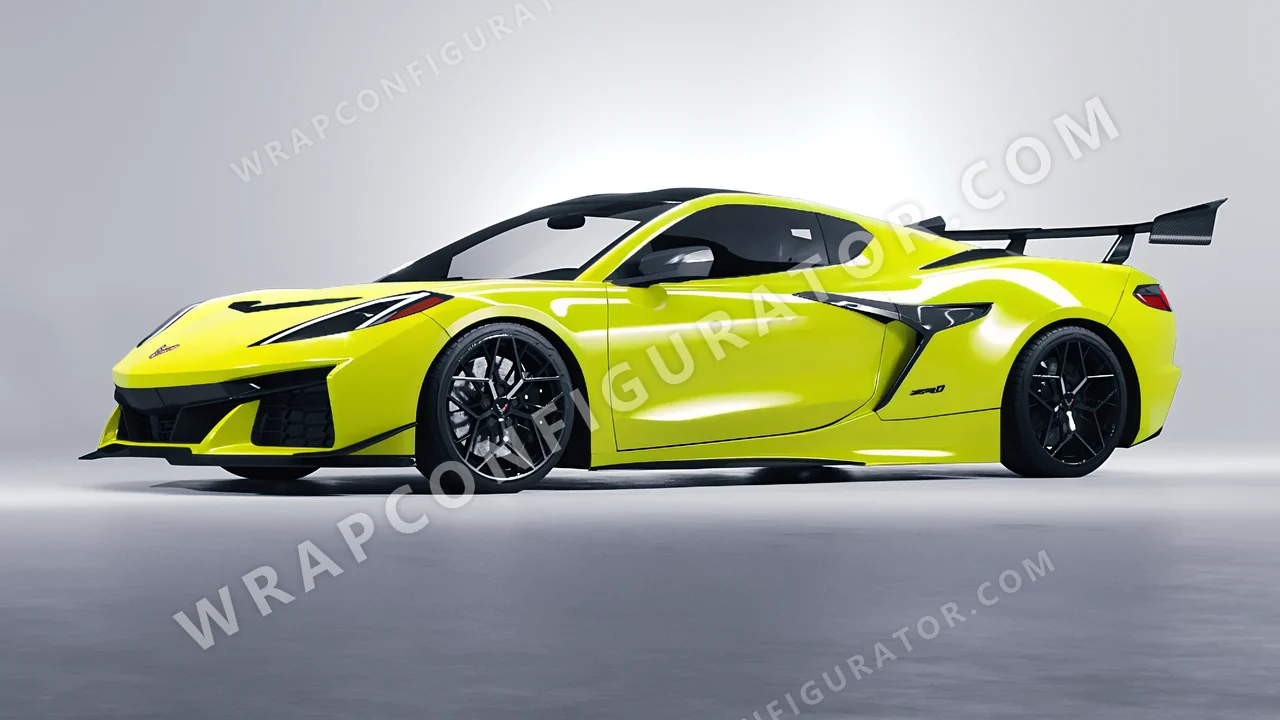 Green Chevrolet Corvette ZR1 2025 wrapped in Colourshield PPF by HyperPro Lemon Green HGF77-P
