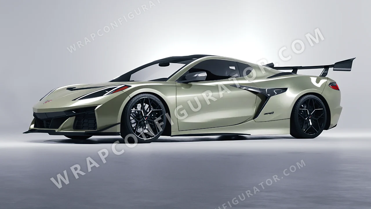 Green Chevrolet Corvette ZR1 2025 wrapped in Colourshield PPF by HyperPro Light Laurel Green HGM66-P